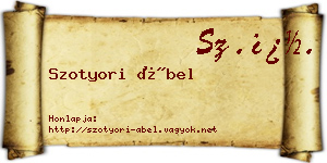 Szotyori Ábel névjegykártya